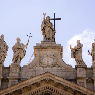 Statues On The St Peters Basilica Vatican City Rome Italy